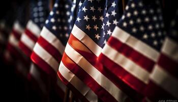 americano bandera ondulación, símbolo de libertad y unidad generado por ai foto