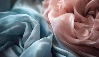 Smooth satin waves flow with elegant softness generated by AI photo