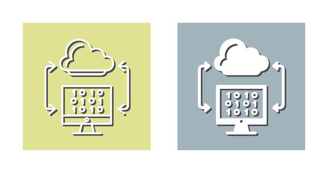 icono de vector de codificación de nube