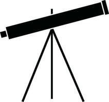 negro firmar o símbolo de un telescopio. vector