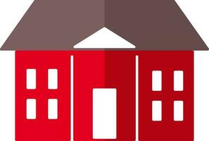 Shiny red and brown building. vector