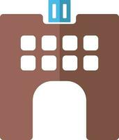 Building in brown and white color. vector