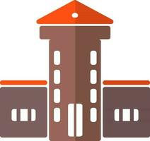 Building in brown and orange color. vector