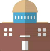 Building in brown and blue color. vector