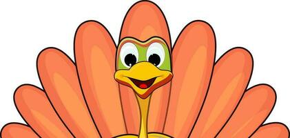 Illustration of turkey bird face. vector