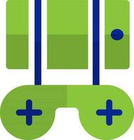 Flat style gamepad in green and blue color. vector