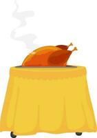 Illustration of roasted on table. vector