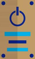 Brown and blue power button. vector