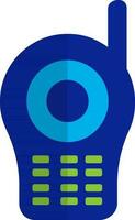 Retro mobile phone in blue and green color. vector