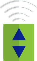 Blue wifi signal with green button. vector