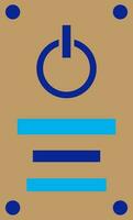 Brown and blue power button. vector