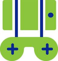 Flat style gamepad in green and blue color. vector