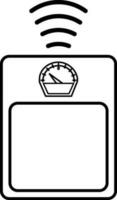 Black line art weight scale icon. vector