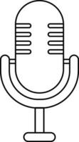 Line art microphone on white background. vector
