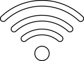 Line art symbol of wifi on white background. vector