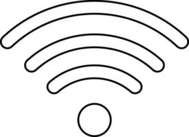 Line art symbol of wifi on white background. vector