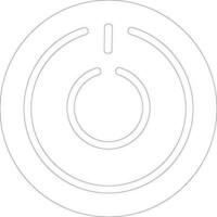 Isolated line art icon of Power button. vector