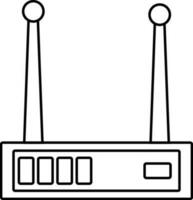 Black line stroke icon of Router. vector