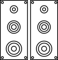 Black line stroke icon of Speakers. vector