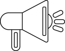 Megaphone illustration in line art. vector