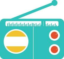 Colorful Radio icon in flat style. vector