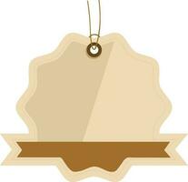 Badge style hanging price tag isolated on white background. vector