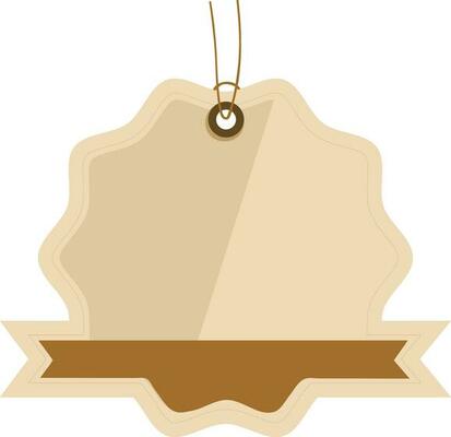 Badge style hanging price tag isolated on white background.