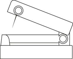 Sewing machine in line art illustration. vector