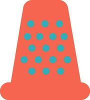 Dots decorated orange thimble icon. vector