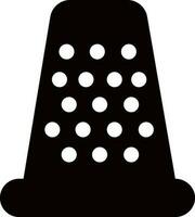 Black thimble on white background. vector