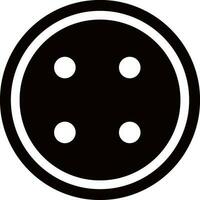 Round black and white button. vector