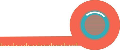 Orange and blue rolled measuring tape. vector