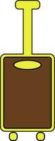 Luggage bag in yellow and brown color. vector