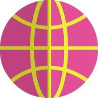 tierra globo en rosado y amarillo color. vector