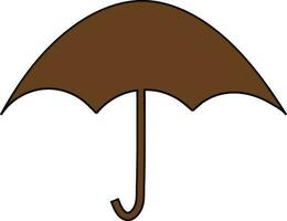 Brown umbrella on white background. vector