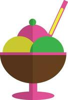 Colorful cupcake with a spoon. vector