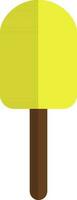 Yellow ice cream with brown stick. vector