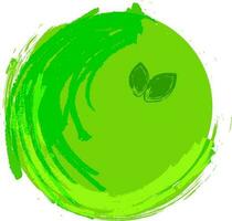 mano dibujado verde pegatina, etiqueta o etiqueta diseño. vector