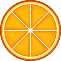 plano ilustración de naranja Fruta rebanada. vector