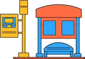 vacío pasajero asiento a autobús estación. vector