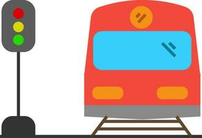 Colourful train in flat style. vector