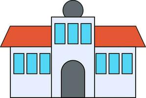 Illustration of a building in flat style. vector