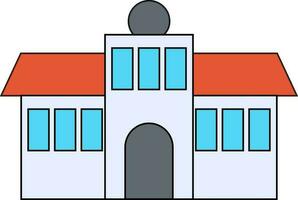 Illustration of a building in flat style. vector