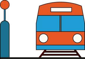 Colourful train in flat style. vector