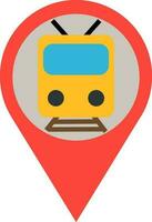 Train location pointer pin icon. vector