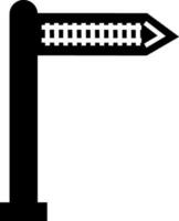 Railroad sign board in black and white color. vector