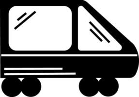 Metro train in black and white color. vector