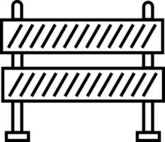 Stylish black and white road barrier. vector