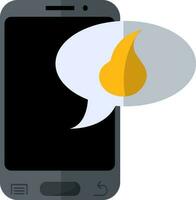 Smarphone with fire symbol in flat style. vector