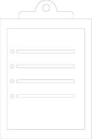 Line art illustration of a notepad. vector